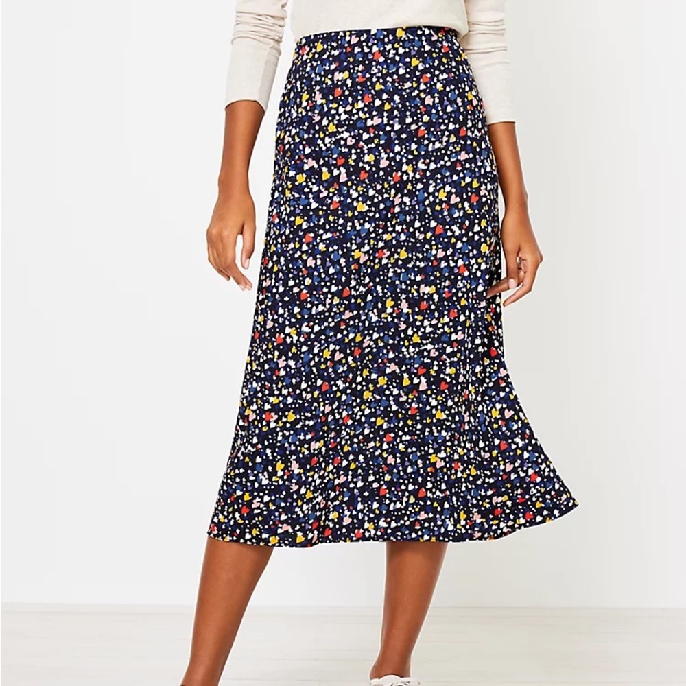 Loft pull on midi skirt